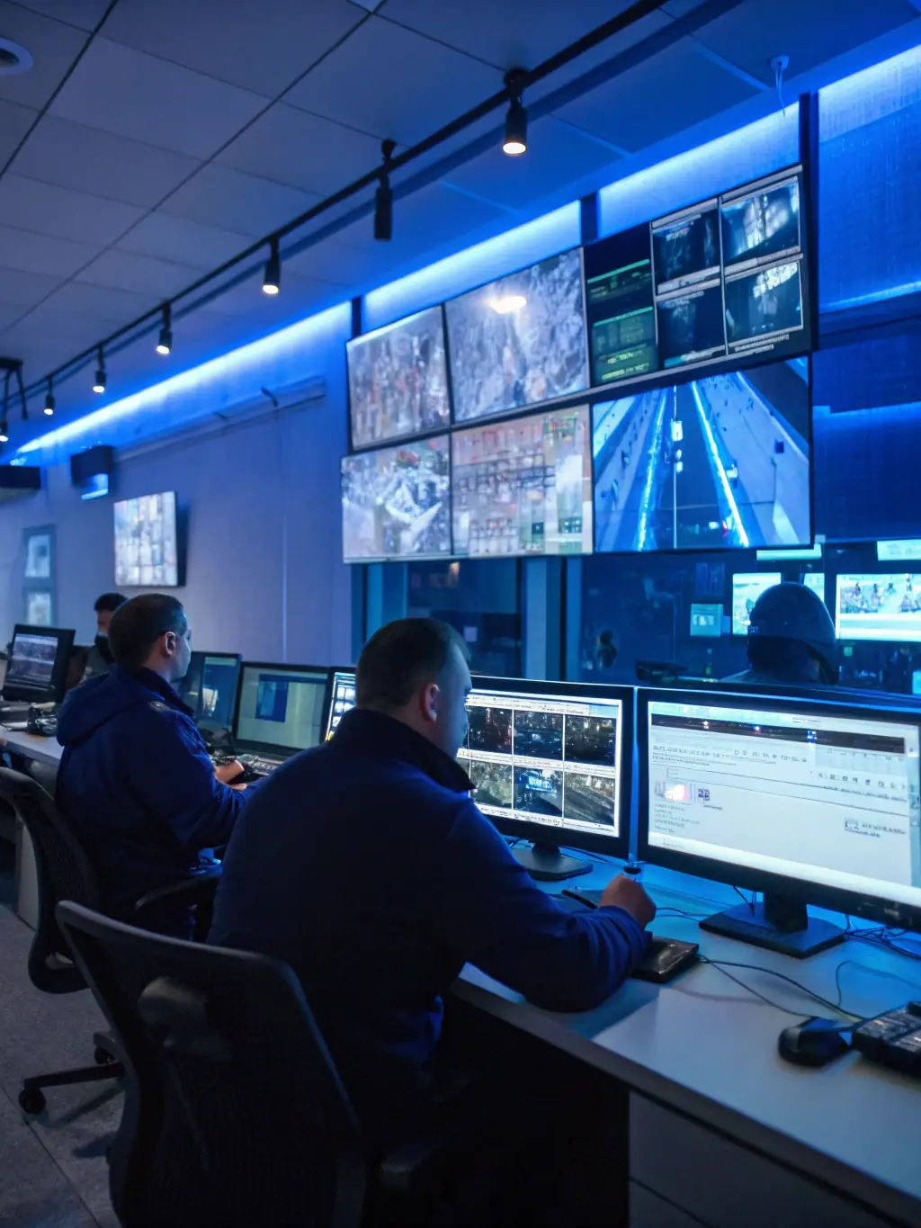 An image showing a modern security control panel with alarms and sensors installed in a commercial building, highlighting Doc Security's expertise in security and fire alarm systems.